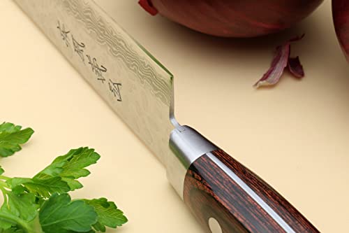 VG10 16 Layer Hammered Damascus Stainless Steel Sujihiki Slicer Chefs Knife (9.5" / Mahogany Handle)