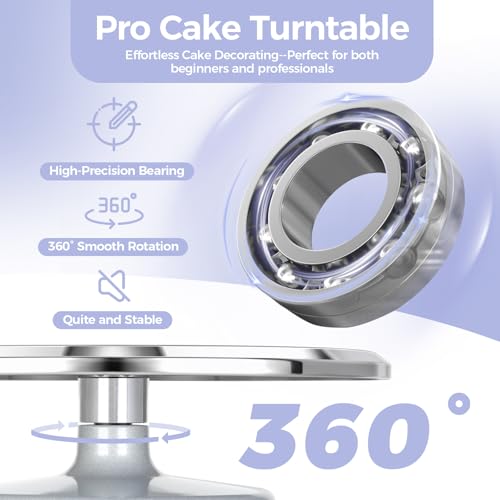 Cake Turntable (Silver / Set 12 inch)
