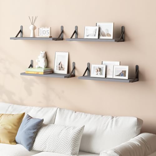 16.5in Floating Shelves for Wall Home Decor (Grey / 16.5 x 6.1 x 0.59 inches)