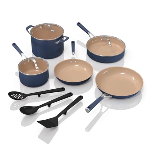 Ceramic Cookware Set (11-piece / Navy Blue)