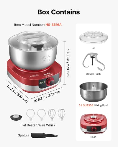 5.3 Qt Electric Dough Maker 500W Stand Mixer (5.3 QT)