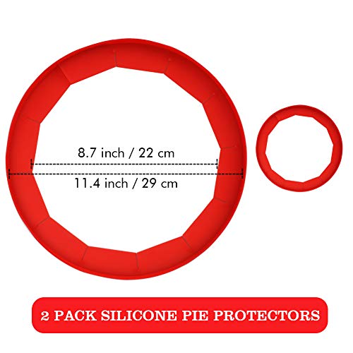 Adjustable Silicone Pie Crust Shields (2 PCS (Red))
