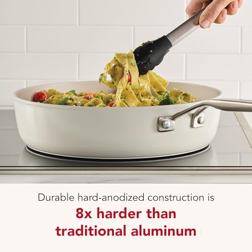 Hard Anodized Ceramic Induction Pots and Pans (Porcelain / 10 Piece Cookware Set)