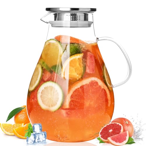 2500ml Glass Pitcher with Lid (88oz)