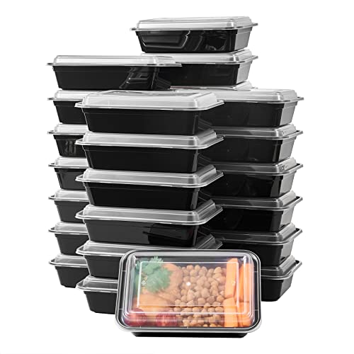 FULIGN 24 oz Meal Prep Containers With Lids Reusable 50 Pack Extra (24S-50)
