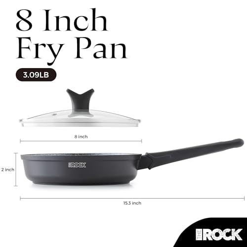 SOHO 8 Inch Non Stick Frying Pan with Lid (Granite Black / 8 Inch)