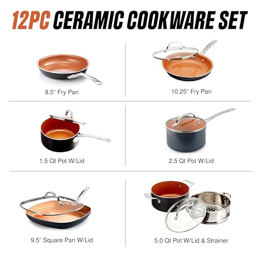 12 Pc Ceramic Cookware Set (12 Piece Set)