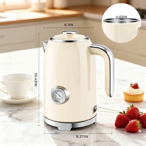 57oz Electric Kettle with Thermometer (Beige)
