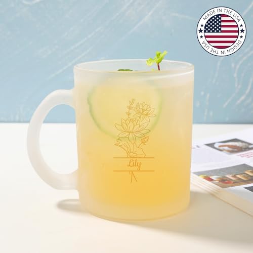 Personalized Coffee Mug (Brith Flower / Frosted Mug)