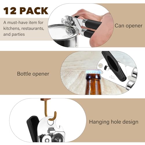 12 Pcs Manual Can Openers Bulk (12 Count)