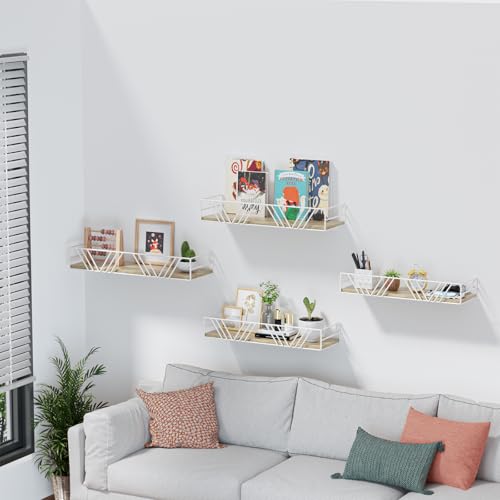 Floating Shelves for Wall Set of 4 (White)