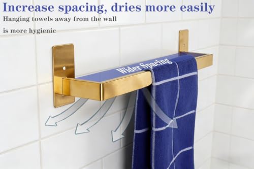 Bathroom Towel Bar Self Adhesive (Gold / 16 IN)