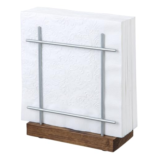 Upright Napkin Holder (Silver / Brown)