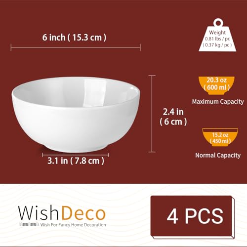 Cereal Bowls Set of 4 (20 oz)