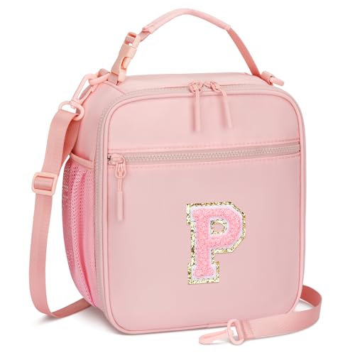 Lunch Box Kids Large Initial Insulated Lunch Bag for Girls