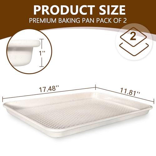 Baking Sheet Pan Set of 2 (17.5x12x1 inch Set / Textured White)