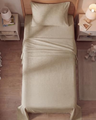 Twin Size 3 Piece Sheet Set (38 - Heathered Beige / Twin)