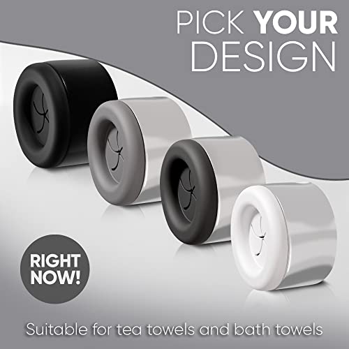 Set of 4 Premium Towel Holders for Bathroom (White)