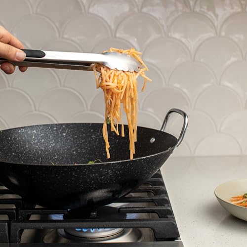 Basalt Aluminized Steel Spun Wok (14-Inch / Nonstick Ceramic Coating)