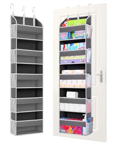 2 Pack Over the Door Storage Organizer (2 Pack / A Dark Gray)