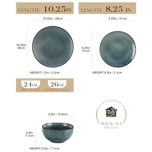 12 Pieces Dinnerware Sets (Green / Service for 4 (12 Pcs))