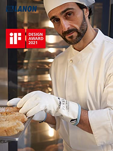 LANON Liquid Silicone Oven Mitts (White Regular / M/8)