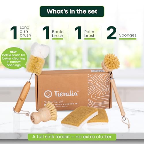 Bamboo Dish Brush Set 5 Piece