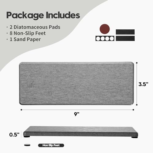 2PCS Bathroom Counter Vanity Trays (2 Pack - Light Gray / 9" x 3.5")