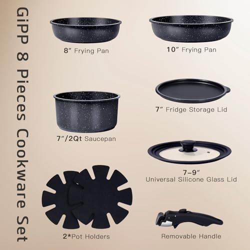 Ceramic Pots and Pans Set Non Stick (0801 / Dark Gray)