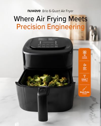Brio 10-in-1 Air Fryer, 6 QT Capacity with Smart Probe