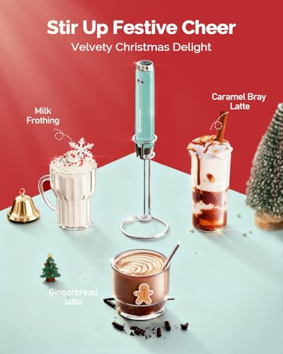 LunaFro Rechargeable Milk Frother (Soft Aqua(Gift Box))