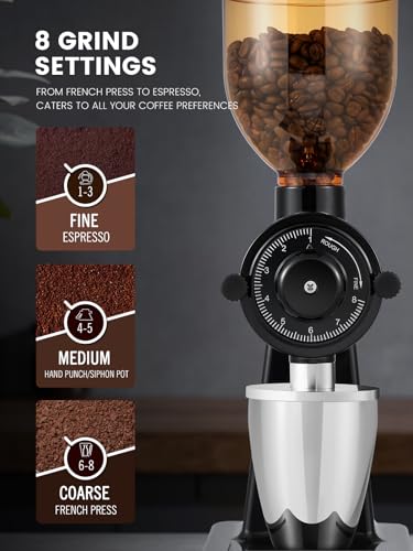 Flat Burr Coffee Grinder (Black)