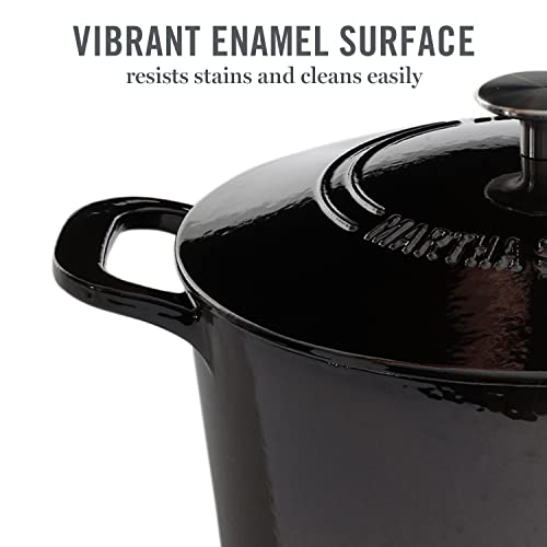 Gatwick 7 Quart Enamel Cast Iron Dutch Oven Pot with Lid (Gun Metal Gray / 7-Quart)