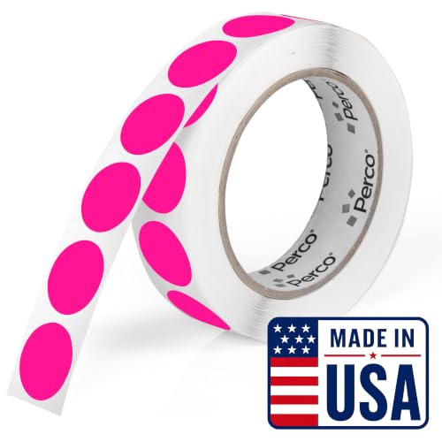 Neon Pink Round Circle Dot Sticker 1 (Neon Pink / 1 Inch)
