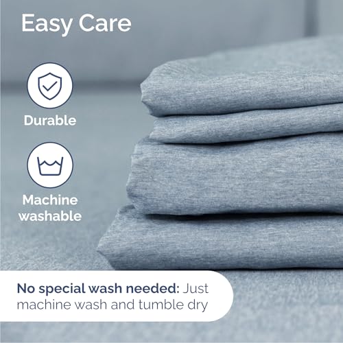 Cal King Size 4 Piece Sheet Set (39 - Heathered Blue / California King)