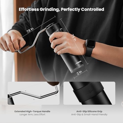 R3 Pro Manual Coffee Grinder (Black with Titanium Coated Burr)
