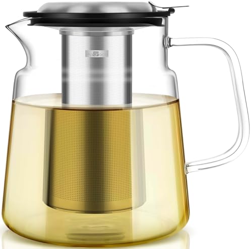 57oz Glass Tea Pot with Infuser (57 fluid ounces without thermometer)