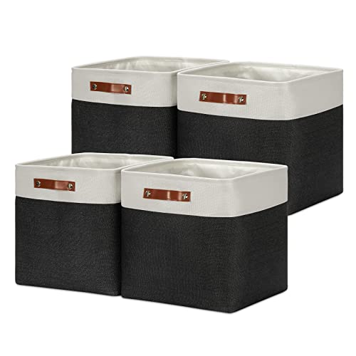 Storage Baskets (White&Black / L-13"x 13"x 13")