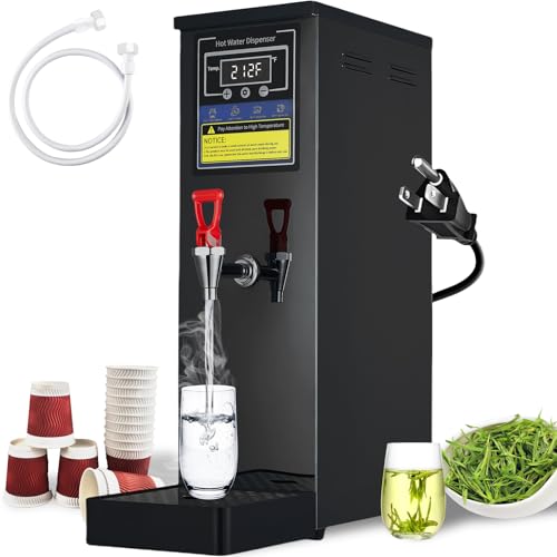 Hot Water Dispenser Commercial Water Boiler Countertop Hot Water Machine Stainless Steel Step (Black 25Liter/H)
