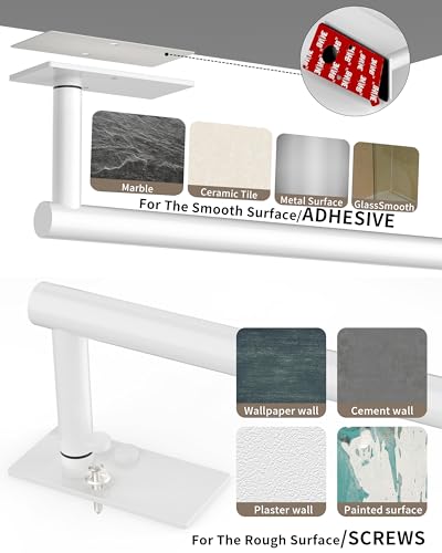 White Paper Towel Holder Under Cabinet Self Adhesive or Wall Mount