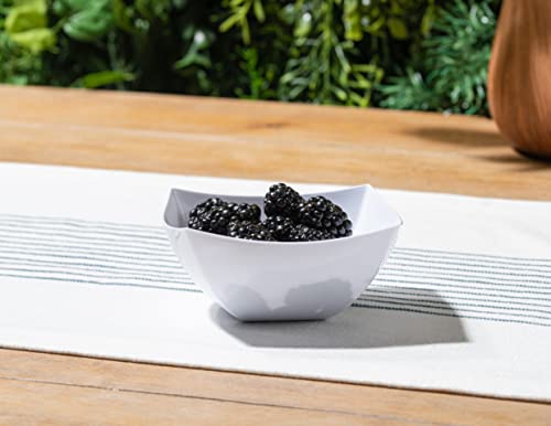 4 Pack Disposable White Plastic Serving Bowls 4 Square Party Candy Use 8oz (8 OUNCE / White)