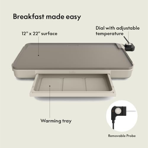 12 x 22 Electric Griddle with Warming Tray (12" x 22" / Oatmilk + Tray)