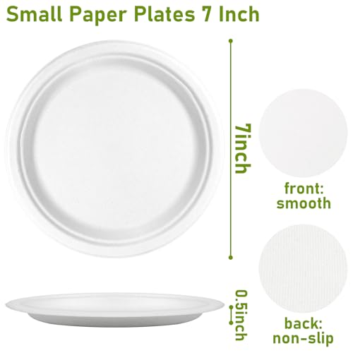 Small Paper Plates 7 inch (White / 7 Inch 500 Pack White)