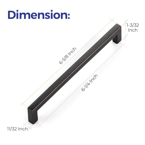 Oil Rubbed Bronze Cabinet Handles Cabinet Pulls 6 (Oil Rubbed Bronze / Flat Black 6-1/4'' Hole Center)