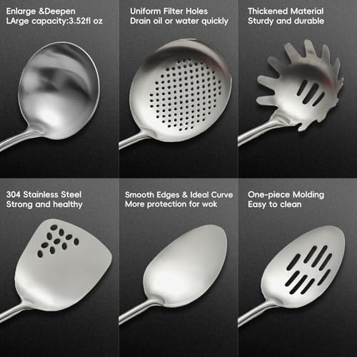 18 10 Stainless Steel Kitchen Utensils Set (6 Count)