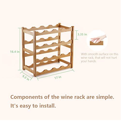 Bamboo Wine Rack (4 Tier Natural)
