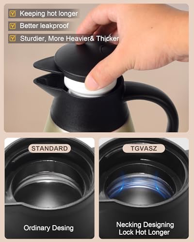 70 OZ Updated Thermal Coffee Carafe for keeping hot (Gold / 2× 70 Ounces)