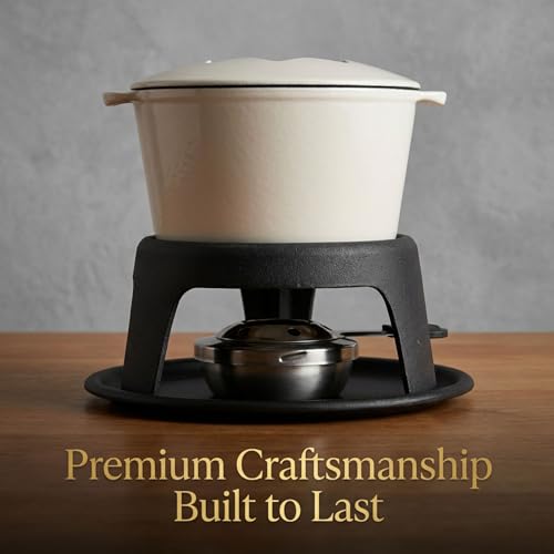 Cast Iron Fondue Pot Set for Chocolate Cheese