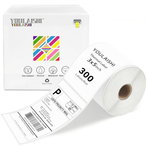 3 X 5 Inch Rectangle Sticker White Moving Labels for Boxes (White)