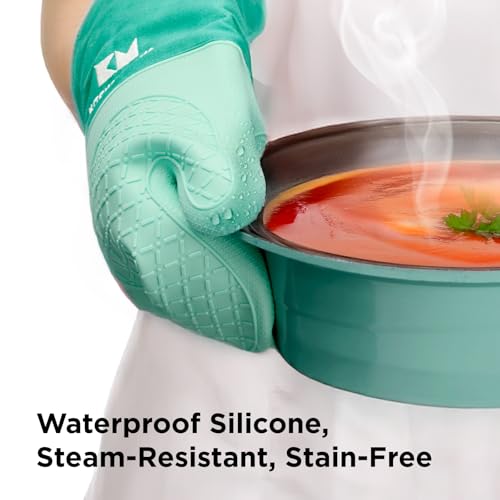 UltraShield Silicone Oven Mitts (Teal / Standard)